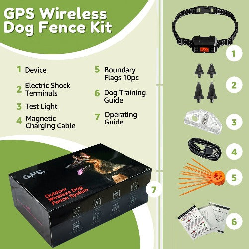 GPS Boundary Electric Wireless Dog Fence System for Outdoor Rechargeable